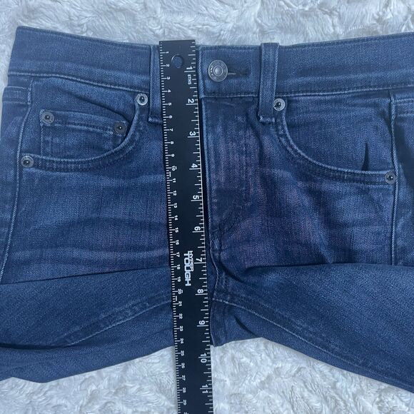 Rag & Bone Ankle Skinny Jeans Womens 24 Dark Wash Raw Hem W1526K089 - Picture 10 of 12